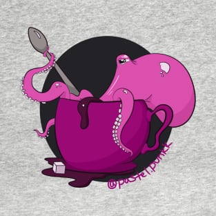 Pink Octopus in Teacup T-Shirt